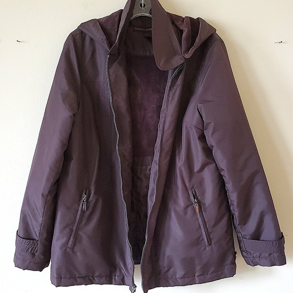 Weather Tamer Brown Hooded Neckline Long Sleeve Lined Jacket SZ L